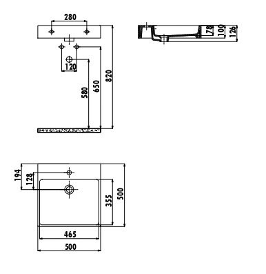 CREAVIT Раковина NX255 мебельная (50*50 см)