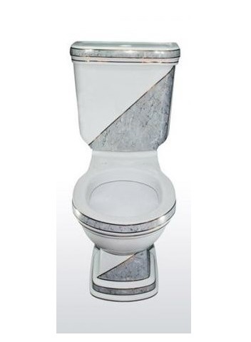 CREAVIT KLASIK Декор DIAG./GRI Комплект (унитаз, бачек, комплектация-механизм смыва, крышка) 