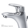 Смеситель для раковины с донным клапаном AM.PM Bliss L F5382132