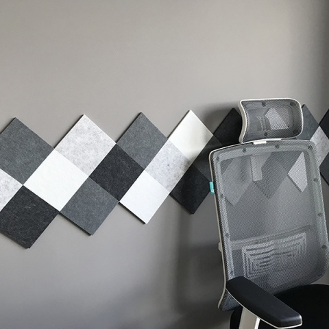 Панель акустическая декоративная ромб с печатью