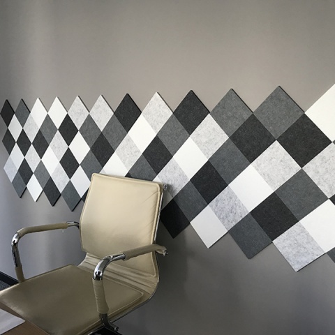 Панель акустическая декоративная ромб с печатью