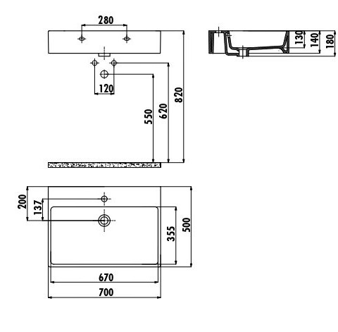 CREAVIT Раковина NX270 мебельная (50*70 см)
