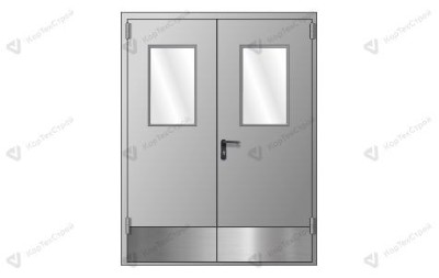 Двупольная дверь с отбойником EIS-60 RAL 7035