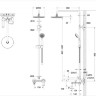 Душевая колонна со смесителем для ванны Opal, черный