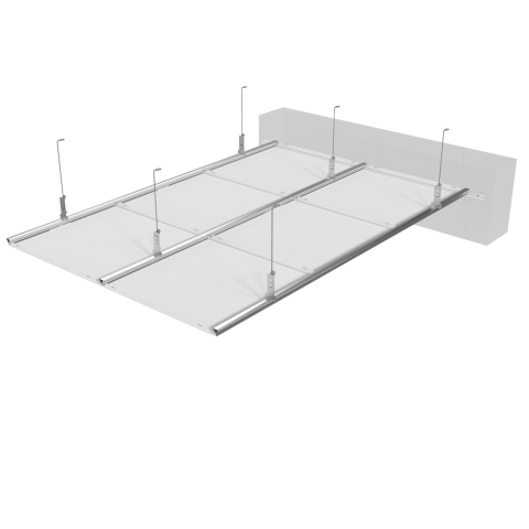 Кассета антибактериальная алюминий 600х600 мм закрытый тип, кромка "Tegular 90" 0,5 мм