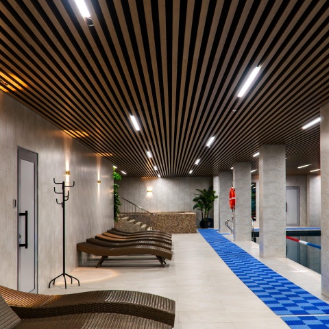 Кубообразная рейка Ш30/В80 дерево алюминий 0,4 Honey Wood