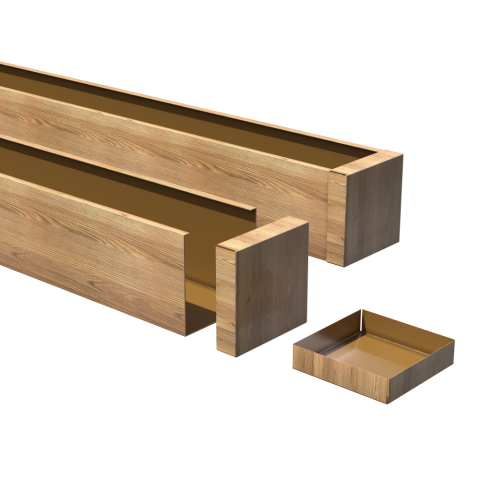 Кубообразная рейка Ш50/В60 дерево алюминий 0,4 Honey Wood