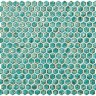 Настенная/напольная плитка из белой глины Dwell Turquoise Hexagon Gold