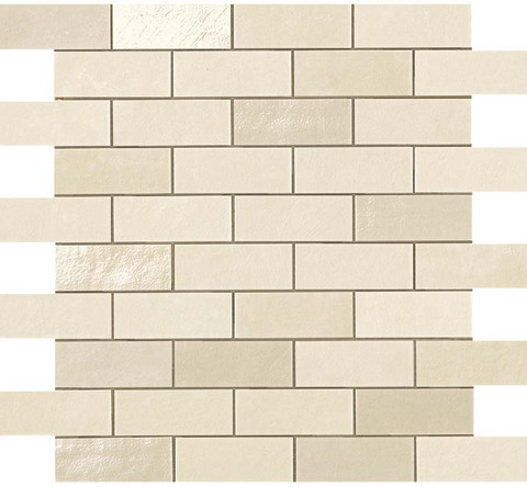 Настенная/напольная плитка из белой глины Ewall White MiniBrick
