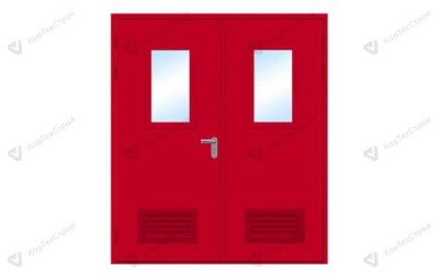 Дверь со стеклом и вентрешеткой EIS-60