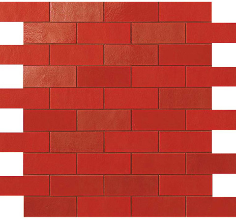 Настенная/напольная плитка из белой глины Ewall Red MiniBrick