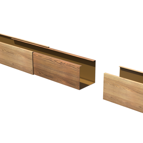 Кубообразная рейка Ш30/В80, цинк 0,45 Antique Wood, White Wood