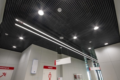 Потолок Грильято ячейка 75х75 мм, алюминий 0,3 мм, классик 50 мм