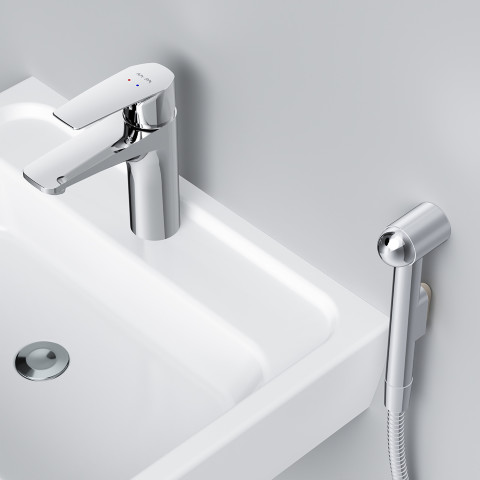Смеситель для раковины с гигиеническим душем AM.PM Gem F90A03000