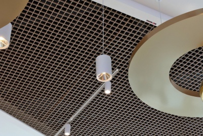 Потолок Грильято ячейка 120х120 мм, алюминий 0,3 мм, классик 40 мм