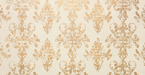 Настенная/напольная плитка из белой глины Ewall White Gold Damask