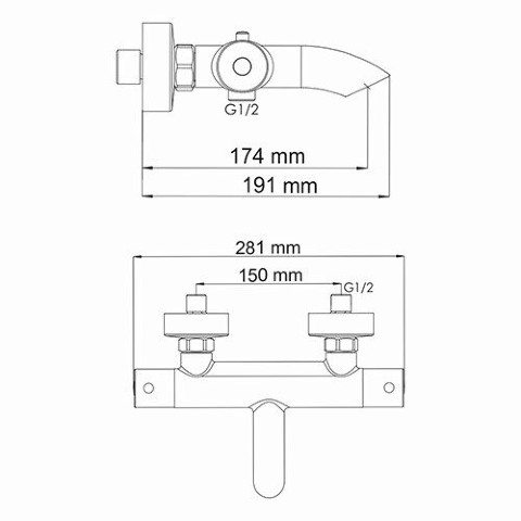 Термостатический смеситель для ванны Berkel арт. 4811 Thermo