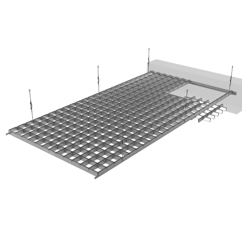 Потолок Грильято алюминий 0,4 мм, белый