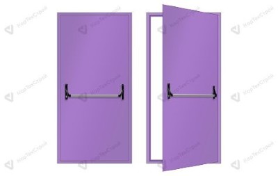 Одностворчатая глухая противопожарная дверь ДПС-1 Ei-15 с антипаникой