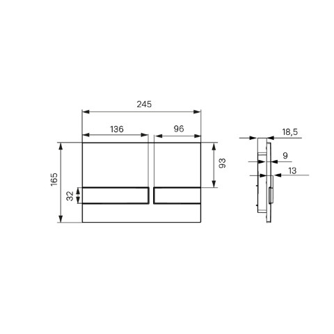 UNIFIX Клавиша смыва UNI06MBi77