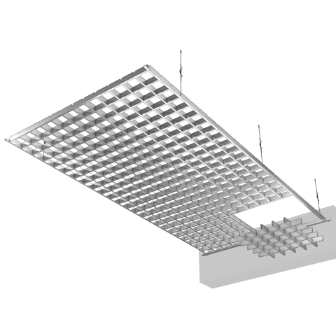 Потолок Грильято цинк 0,3 мм, белый 