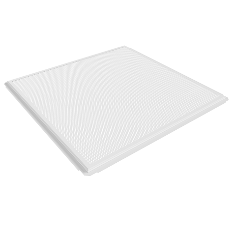 Кассета перфорация алюминий 595х595 мм открытый тип, серебро, кромка "Tegular 45" 0,3 мм 