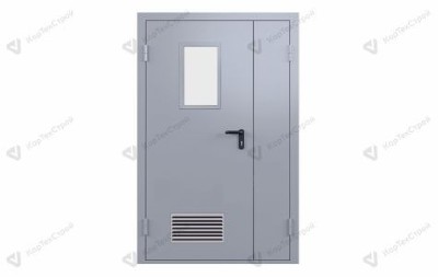 Противопожарная полуторапольная дверь со стеклом ДПСО-2 EIW-30