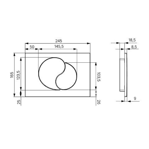 UNIFIX Клавиша смыва UNI02MBi77