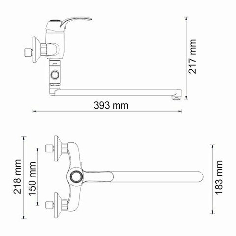 Смеситель для ванны с длинным изливом Isar арт. 1302L