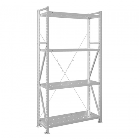 Стеллаж MS U 2000x1000x400/4 перфорированные полки