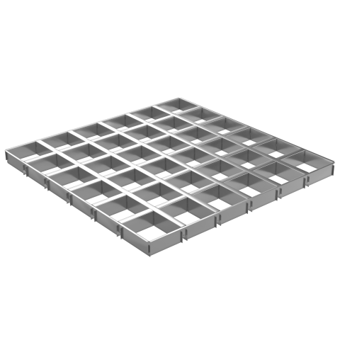 Потолок Грильято GL-15 цинк 0,18 мм, белый h=38 мм