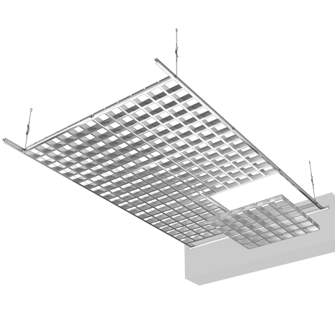 Потолок Грильято GL-15 цинк 0,18 мм, белый h=38 мм