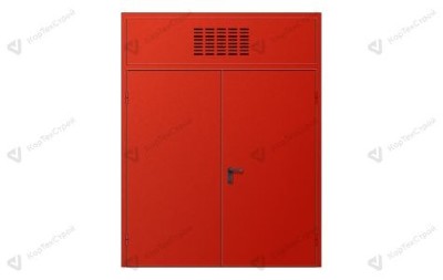 Противопожарная дверь с фрамугой и вентиляционной решеткой Ei-60