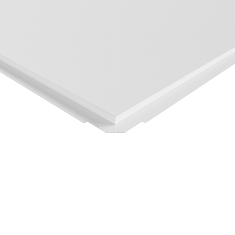 Кассета гладкая цинк 595х595 мм открытый тип, белый, кромка "Tegular 90" 0,4 мм